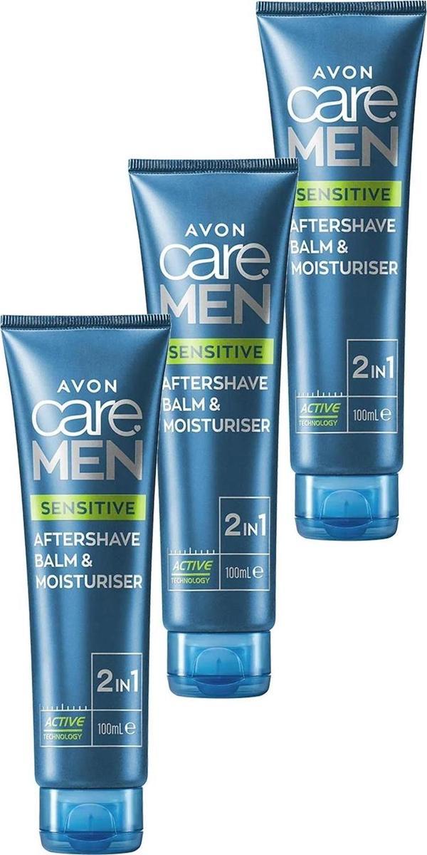 Avon Care Men Sensitive 2'si 1 Arada Tıraş Sonrası Balsam ve Nemlendirici 100 Ml. Üçlü Set - Image 1