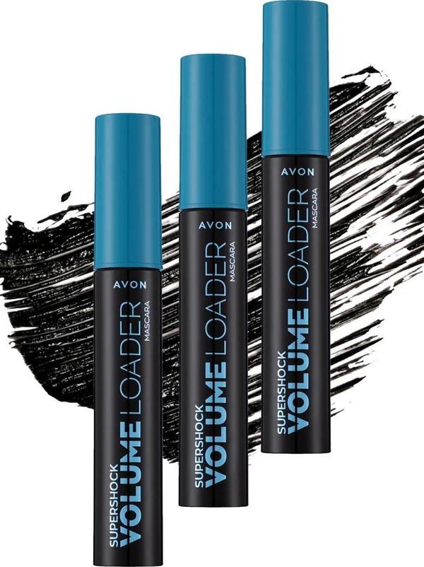 Avon Supershock Volume Loader Maskara 10 Ml. Blackest Black Üçlü Set - Image 1