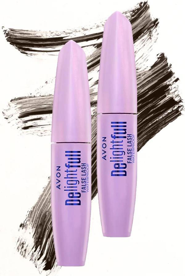 Avon Delightful False Lash Suya Dayanıklı Maskara 10 Ml. Lava Brown İkili Set - Image 1