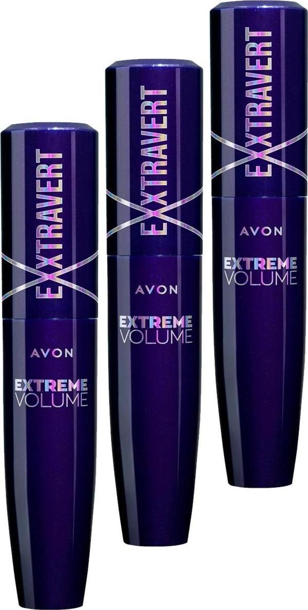 Avon Exxtravert Ekstra Hacim Veren Maskara 9 Ml. Blackest Black Üçlü Set - Image 1