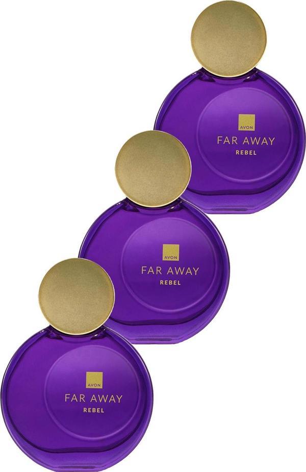 Avon Far Away Rebel Kadın Parfüm Edp 50 Ml. Üçlü Set - Image 1