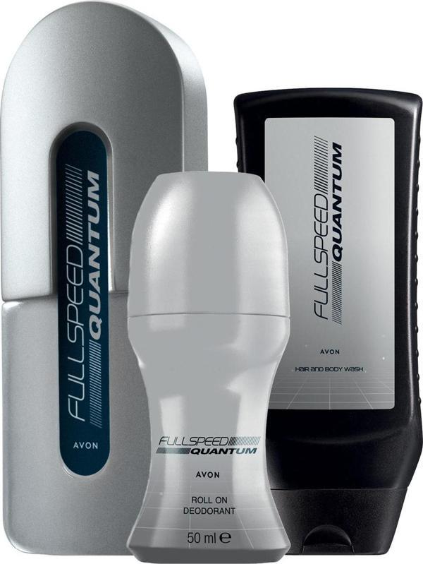 Avon Full Speed Quantum Erkek Parfüm Rollon Saç Vücut Şampuanı Paketi - Image 1