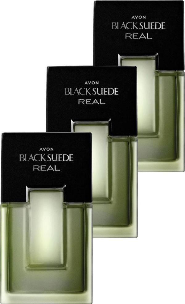 Avon Black Suede Real Erkek Parfüm Edt 75 Ml. Üçlü Set - Image 1