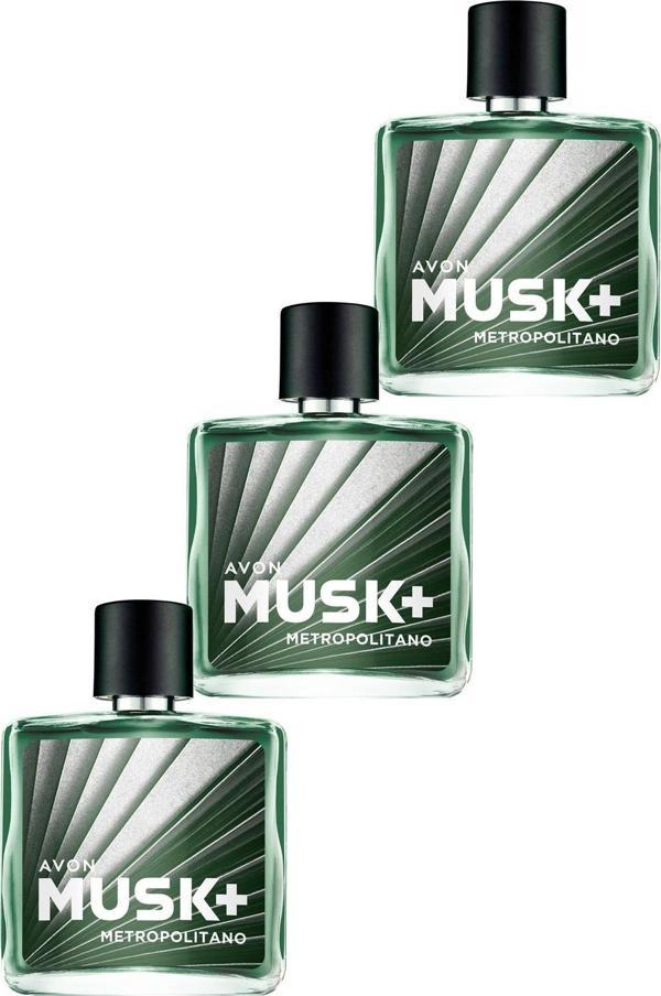 Avon Musk Metropolitano Erkek Parfüm Edt 75 Ml. Üçlü Set - Image 1