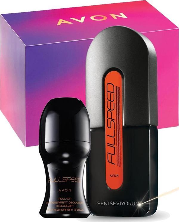 Avon Seni Seviyorum Yazılı Full Speed Parfüm Hediye Kutulu Paket - Image 1