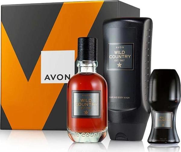 Avon Wild Country Erkek Parfüm Saç Vücut Yıkama Jeli ve Rollon Hediye Seti - Image 1