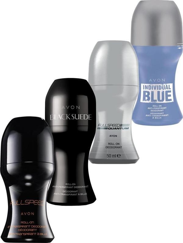 Avon Full Speed, Full Speed Quantum, Individual Blue ve Black Suede Erkek Rollon Paketi - Image 1