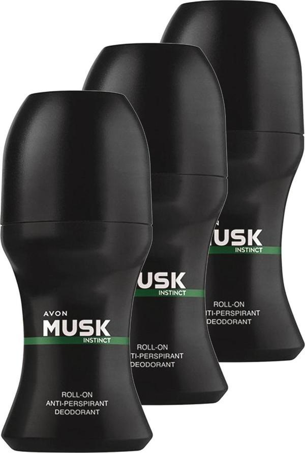 Avon Musk Instinct Erkek Rollon 50 Ml. Üçlü Set - Image 1
