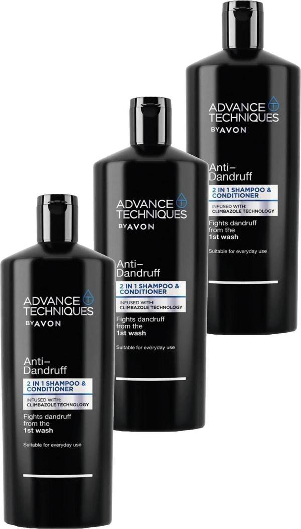 Avon Advance Techniques Kepek Önleyici 2'si 1 Arada Şampuan ve Saç Kremi 700 Ml. Üçlü Set - Image 1