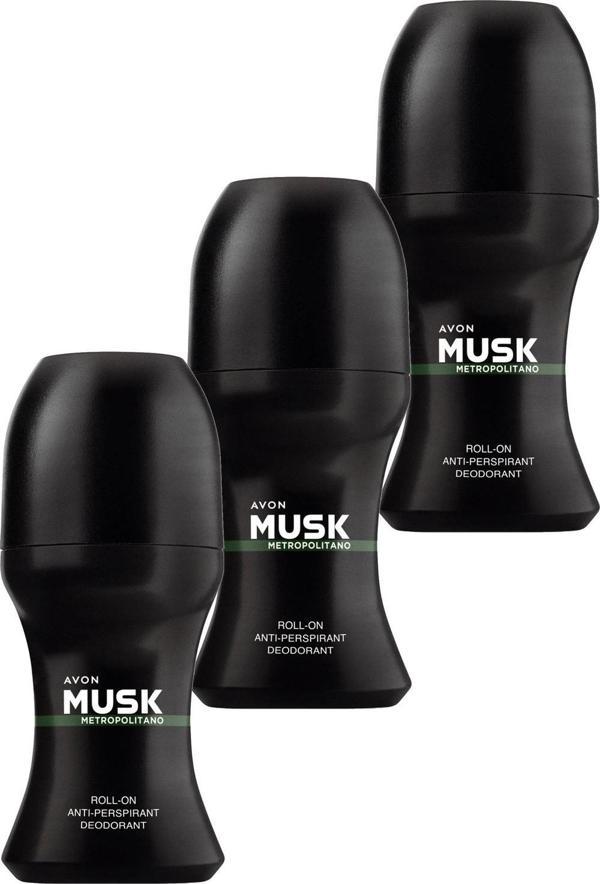 Avon Musk Metropolitano Erkek Rollon 50 Ml. Üçlü Set - Image 1