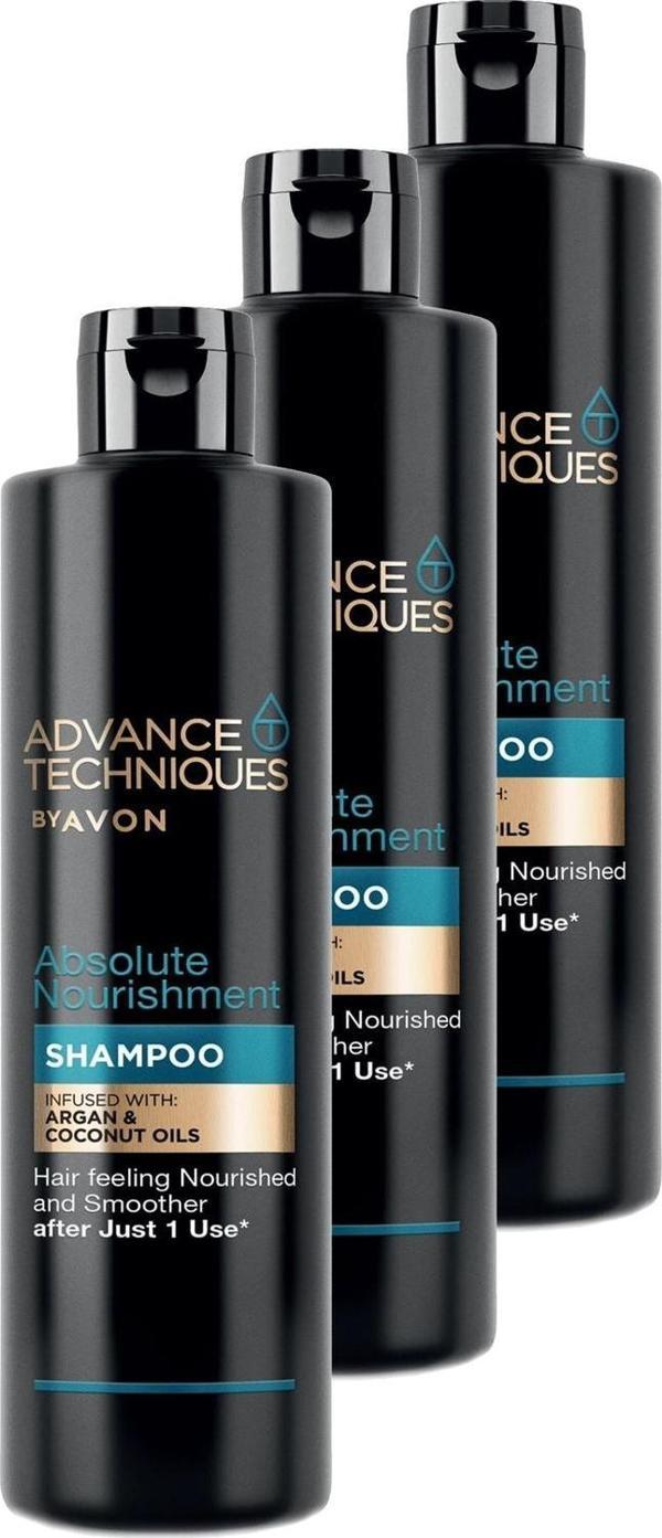 Avon Advance Techniques Argan Yağı İçeren Besleyici Şampuan 400 Ml. Üçlü Set - Image 1