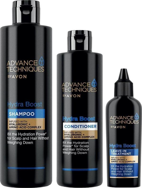 Avon Advance Techniques Nemlendirici Şampuan Saç Kremi ve Durulanmayan Saç Kremi Paketi - Image 1