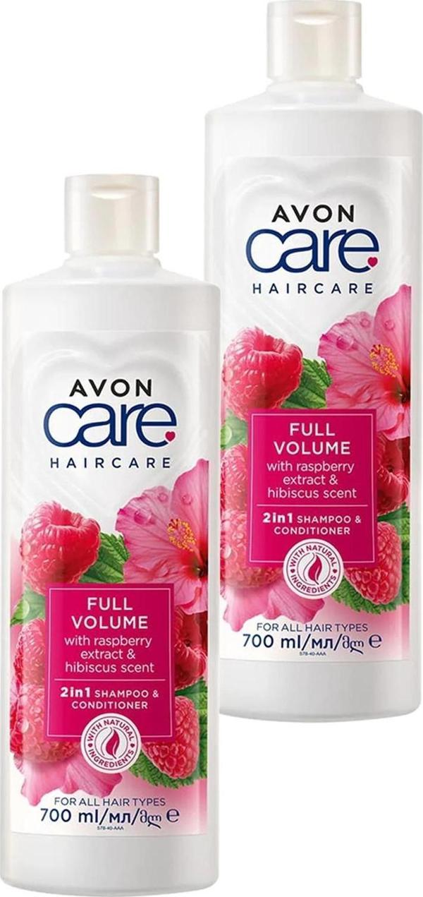 Avon Care Ahududu ve Hibiscus Kokulu Şampuan ve Saç Bakım Kremi 700 Ml. İkili Set - Image 1