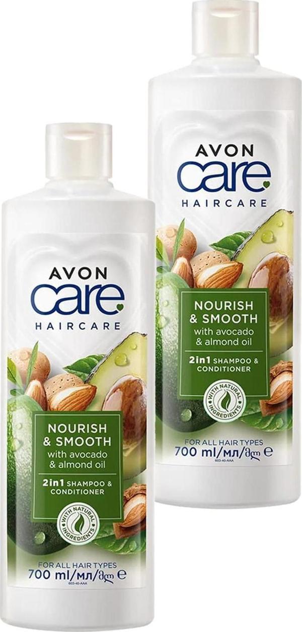 Avon Care Avokado ve Badem Yağı içeren Şampuan ve Saç Bakım Kremi 700 Ml. İkili Set - Image 1