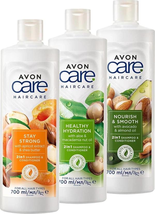 Avon Care Avokado, Aloe Vera, Kayısı Özü İçeren Şampuan ve Saç Kremi Paketi - Image 1