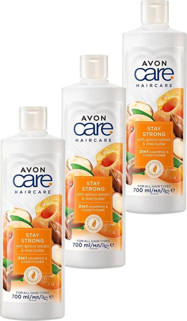 Avon Care Kayısı ve Shea Özü Şampuan ve Saç Kremi 700 Ml. Üçlü Set - Image 1