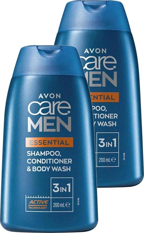 Avon Care Men Essential 3’ü 1 arada Sampuan, Bakım Kremi ve Dus Jeli 200 Ml. İkili Set - Image 1