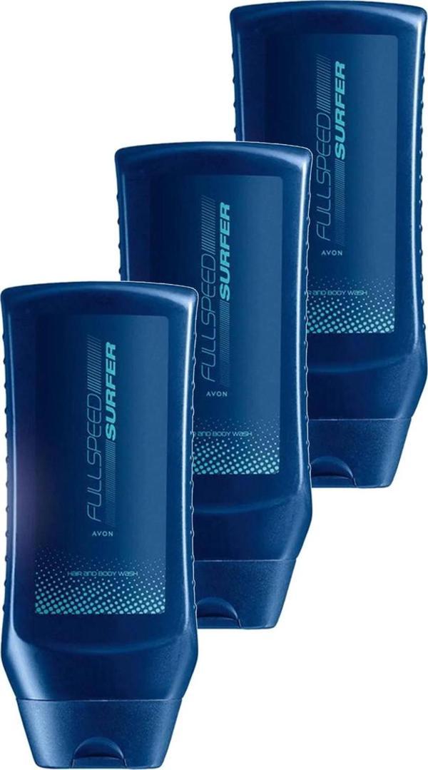 Avon Full Speed Surfer Erkek Saç ve Vücut Şampuanı 250 Ml. Üçlü Set - Image 1