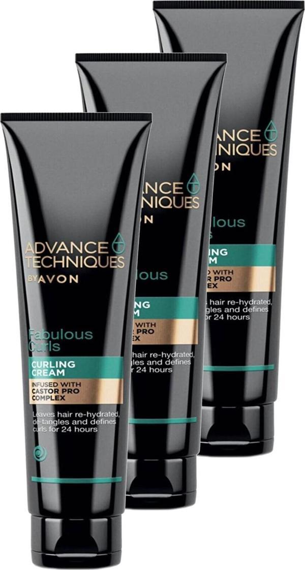 Avon Advance Techniques Bukle Şekillendirici Durulanmayan Saç Bakım Kremi 150 Ml. Üçlü Set - Image 1