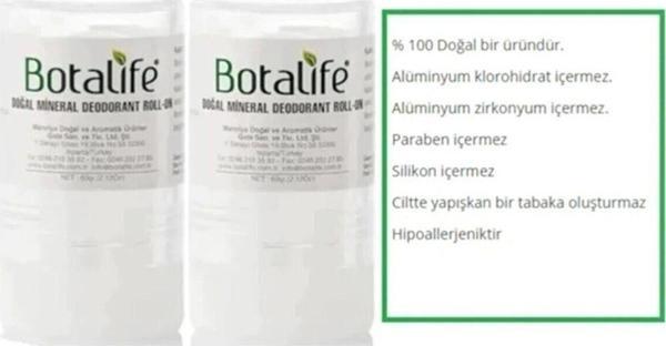 Botalife 2 Adet Doğal Mineral Deodorant Roll On 60Gr - Image 1