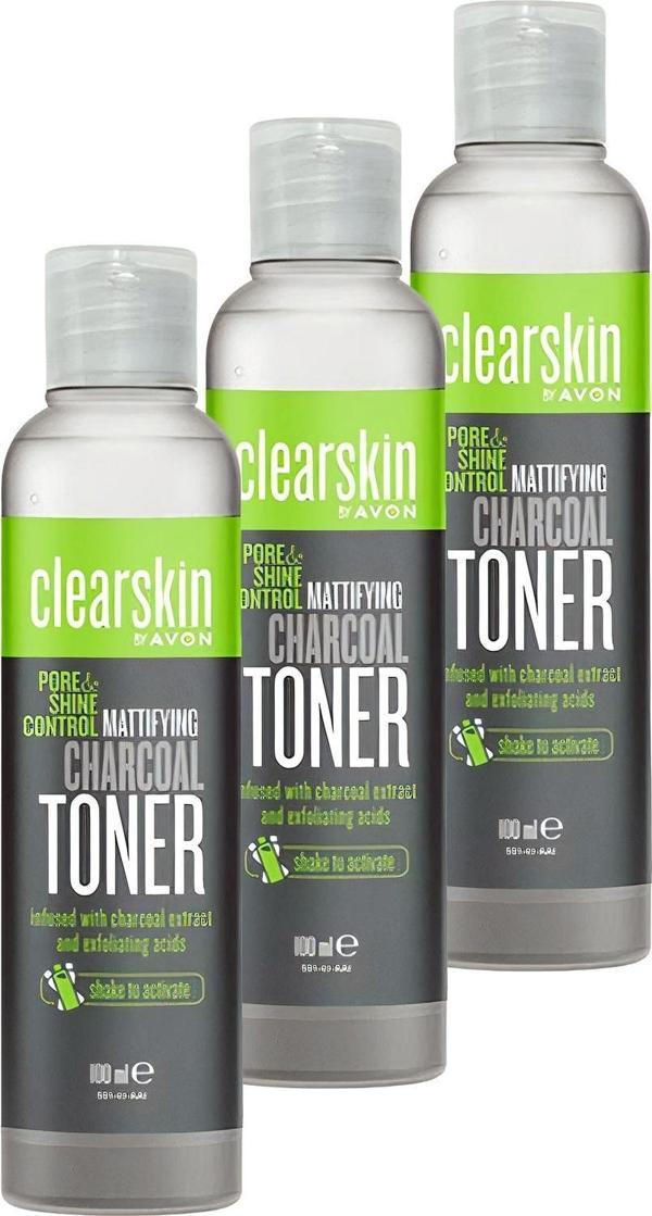 Avon Clearskin Kömür Özlü Matlaştırıcı Tonik 100 Ml. Üçlü Set - Image 1