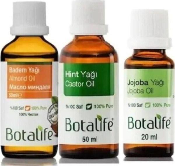 Botalife Badem Yağı Hint Yağı Jojoba Yağı 3 Lü Set - Image 1