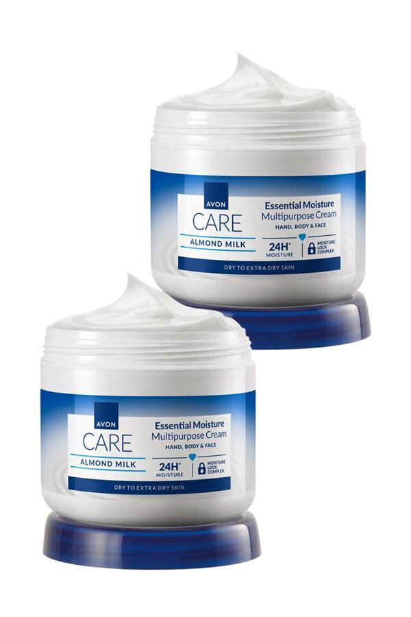 Avon Care Gliserin ve Badem Sütü içeren Nemlendirici El, Yüz ve Vücut Kremi 400 Ml. İkili Set - Image 1