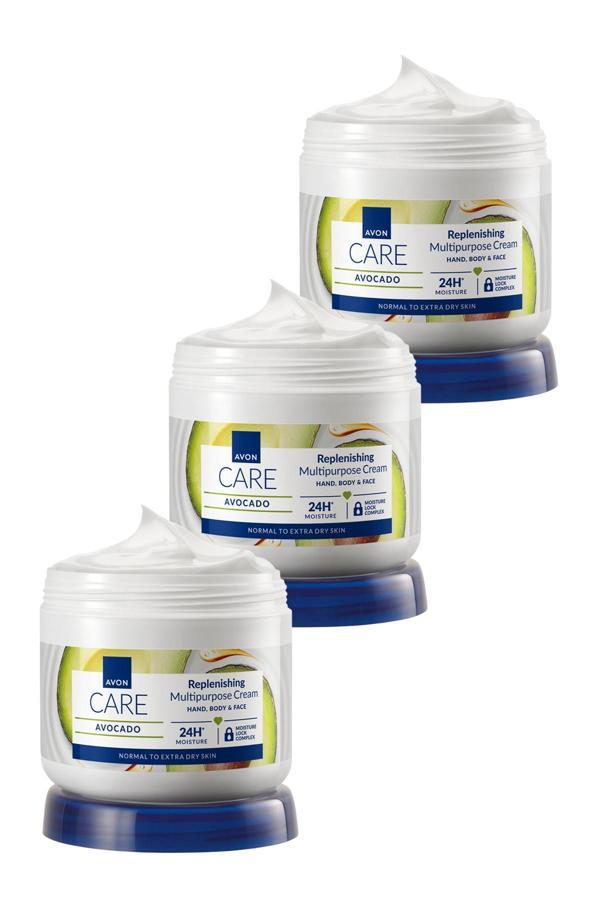 Avon Care Kuru Ciltler İçin Avokado Özlü Çok Amaçlı Krem 400 Ml. Üçlü Set - Image 1