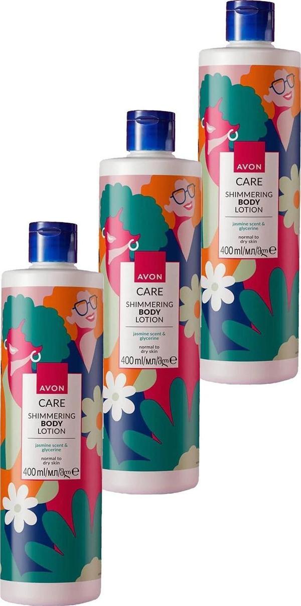 Avon Care Shimmering Gliserin İçeren Yasemin Kokulu Vücut Losyonu 400 Ml. Üçlü Set - Image 1