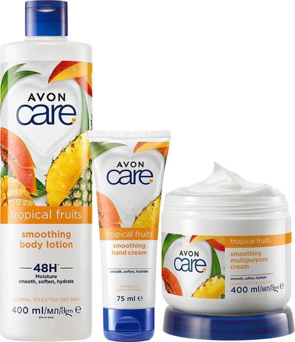 Avon Care Tropical Fruits Ananas, Mango ve Papaya Özlü Krem Paketi - Image 1