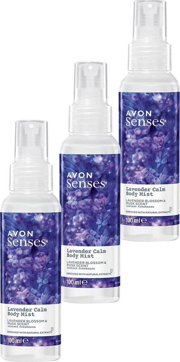 Avon Lavender Calm Lavanta ve Misk Kokulu Vücut Spreyi 100 Ml. Üçlü Set - Image 1