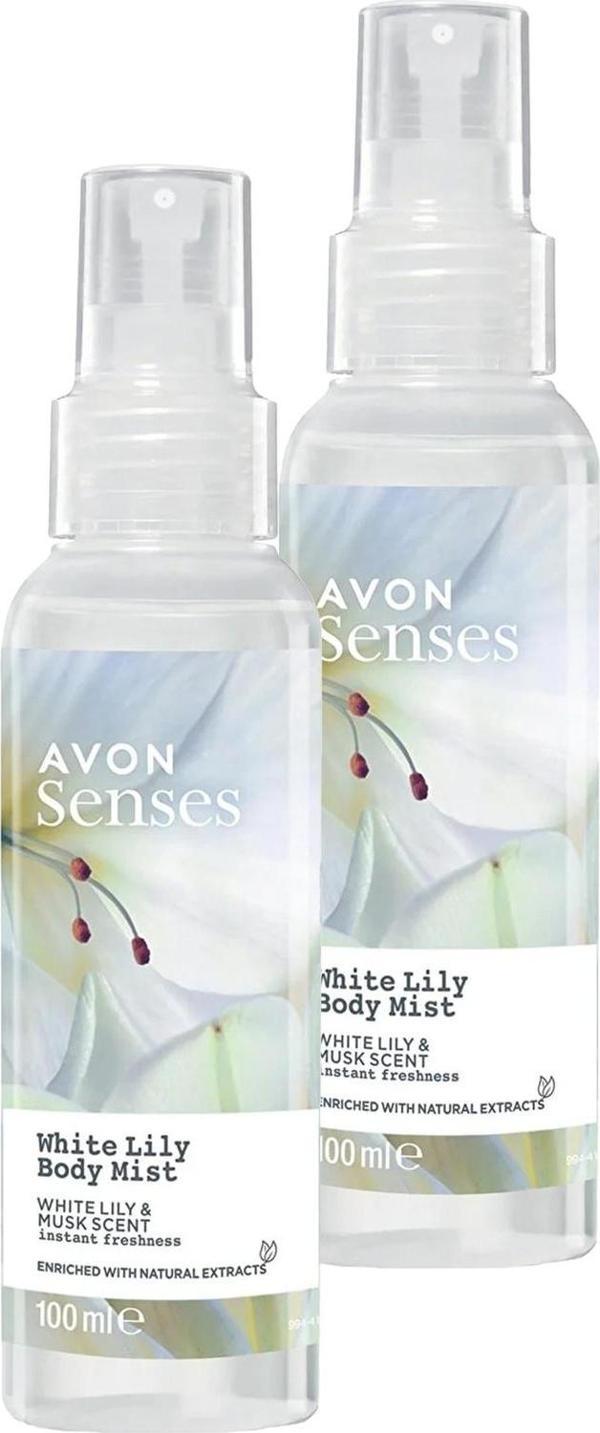 Avon Senses White Lily Beyaz Zambak Kokulu Vücut Spreyi 100 Ml. İkili Set - Image 1