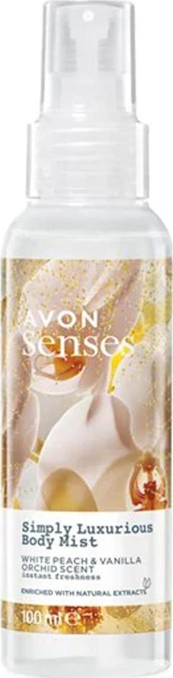 Avon Simply Luxurious Beyaz Şeftali ve Vanilya Orkide Kokulu Vücut Spreyi 100 Ml. - Image 1