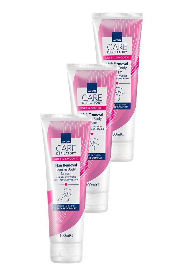 Avon Works Vücut İçin Tüy Dökücü Krem 100 Ml. Üçlü Set - Image 1