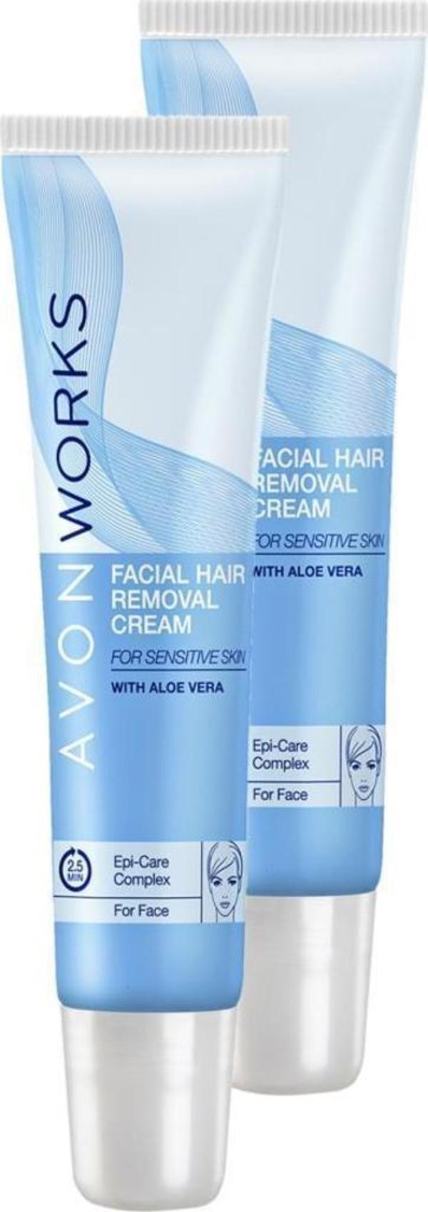 Avon Works Yüz İçin Tüy Dökücü Krem 15 Ml. İkili Set - Image 1