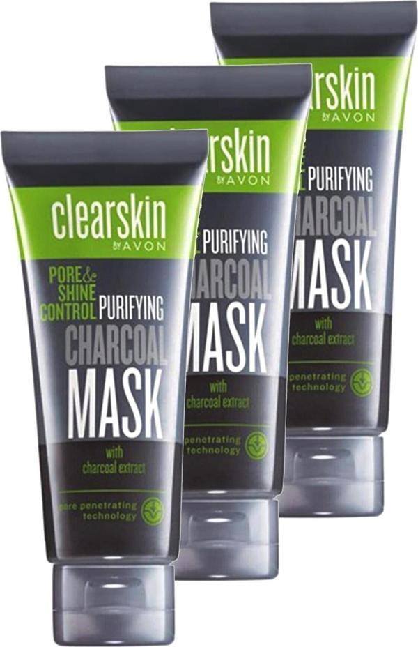 Avon Clearskin Pore Shine Kömür Maske 75 Ml. Üçlü Set - Image 1
