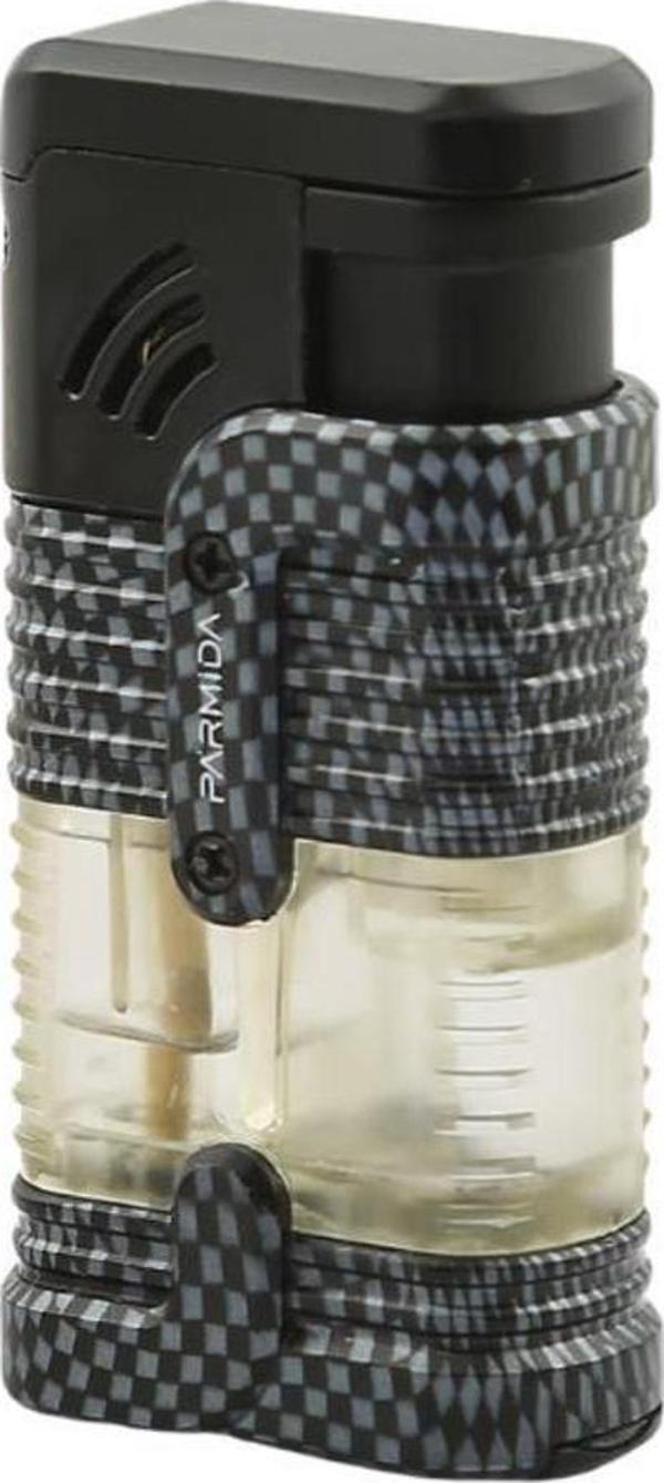 Parmida 3 Torch Pürmüz Karbon Desenli Siyah Puro Çakmağı - Image 1