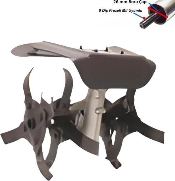 Motorlu Tırpan Çapalama Karıştırma Aparatı 26 mm 9 diş - Image 1