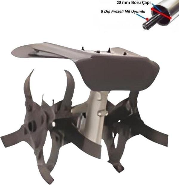 Motorlu Tırpan Çapalama Karıştırma Aparatı 28 mm 9 diş - Image 1
