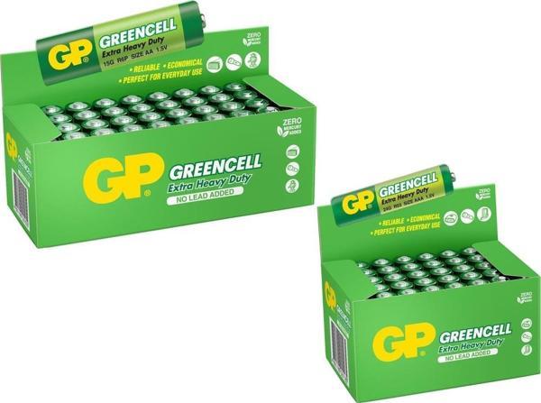 GP Batteries 40'lı Greencell AAA Boy İnce Pil & GP 40'lı Greencell AA Boy Kalem Çinko Karbon Pil - Image 1
