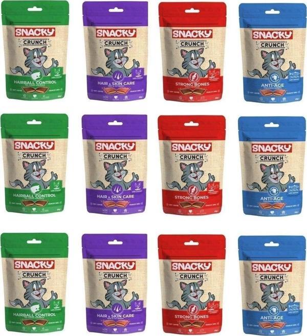 Snacky Crunch 4 Çeşit Karma Kedi Ödülü 60 Gr. X 12 Adet - Image 1