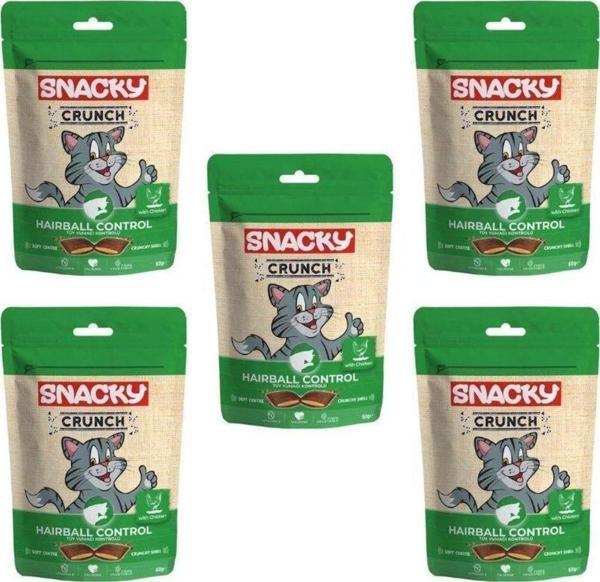 Snacky Crunch Hairball Control Kedi Ödülü Tavuklu 60 Gr X 5 Adet - Image 1