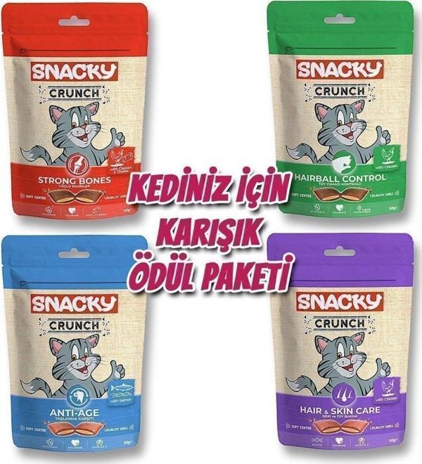 Snacky Crunch Kedi Ödül Maması - 4'lü Karma Paket - Image 1