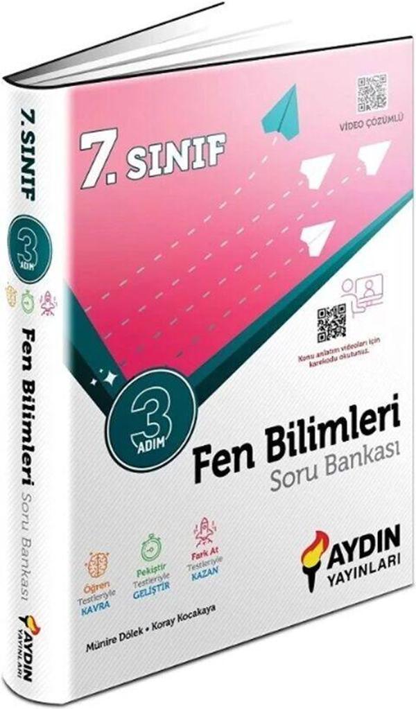 Aydın Yayınları 7. Sınıf Fen Bilimleri 3 Adım Soru Bankası Video Çözümlü - Aydın Yayınları - Image 1