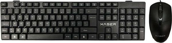 XASER KM-881 Siyah USB Combo Q Standart Klavye + Mouse Set - Image 1