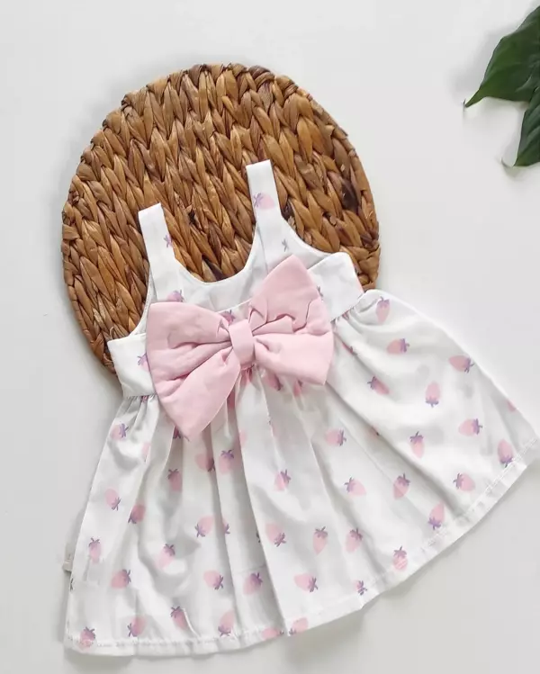 Yazlık Elbise Kısa Kollu Kız Çocuk Elbise Bebek Giyim Kız Bebek Elbise ELBYASKFYK - Image 1