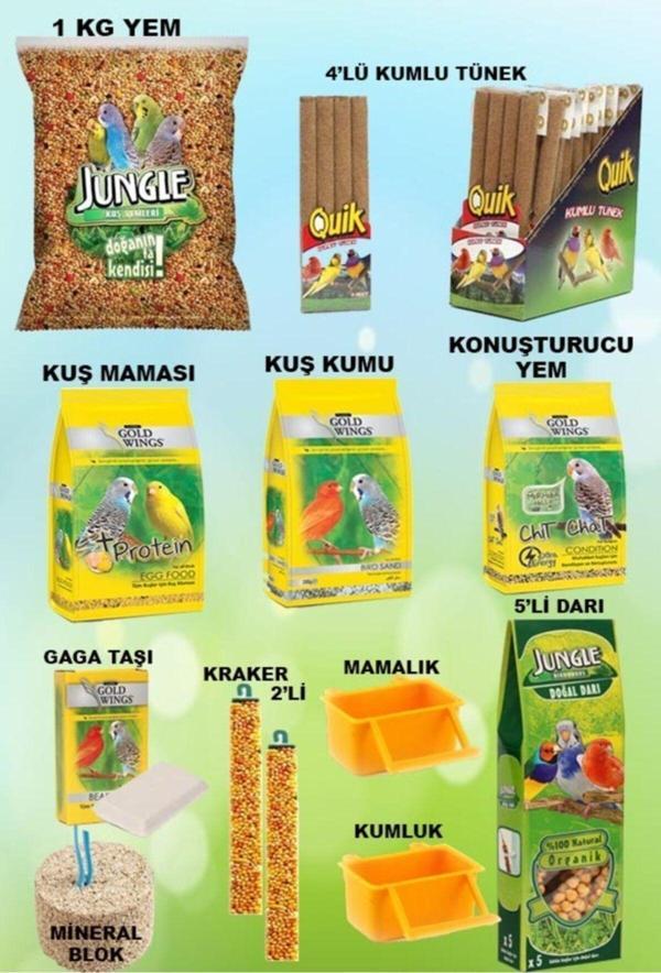 Jungle 12 Parça Muhabbet Kuşu Yem Vitamin Seti - Image 1