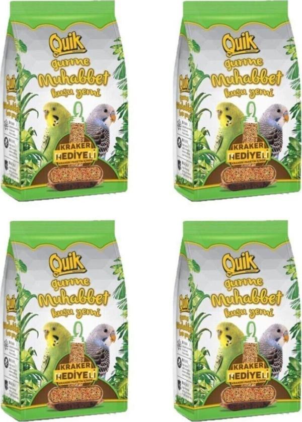 Quik Gurme Muhabbet Kuşu Yemi (kraker Hediyeli) 500 Gr X 4 Adet - Image 1