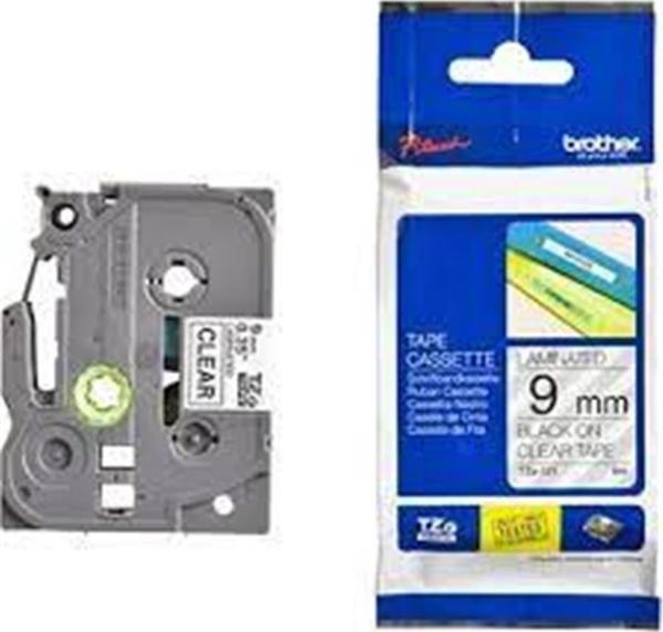 Brother TZE-121 9 mm Şeffaf Üzeri Siyah Laminasyonlu Etiket - Image 1
