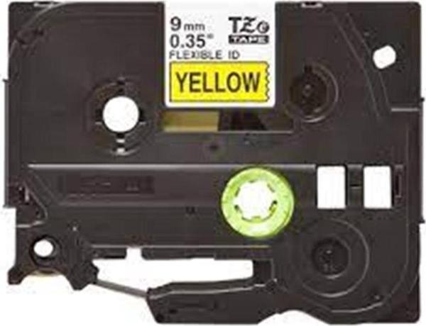 Brother Tze-FX621 9Mm Sarı Üzerine Siyah Esnek Laminasyon Etiket - Image 1